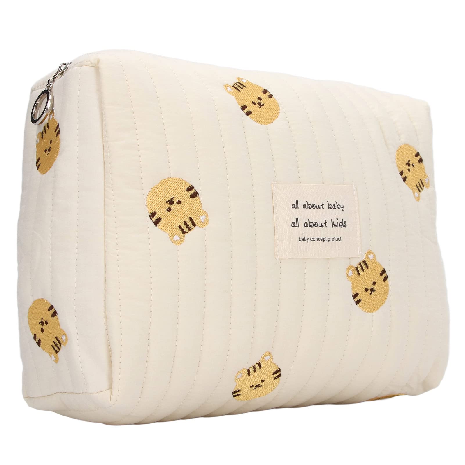 Ensemble de Pochettes pour Biberon à Langer, Trousse de Toilette à Fermeture éclair, Pochette de Rangement Portable pour Articles de bébé, Convient pour Les Voyages, Les Vacances (Tête de Tigre)