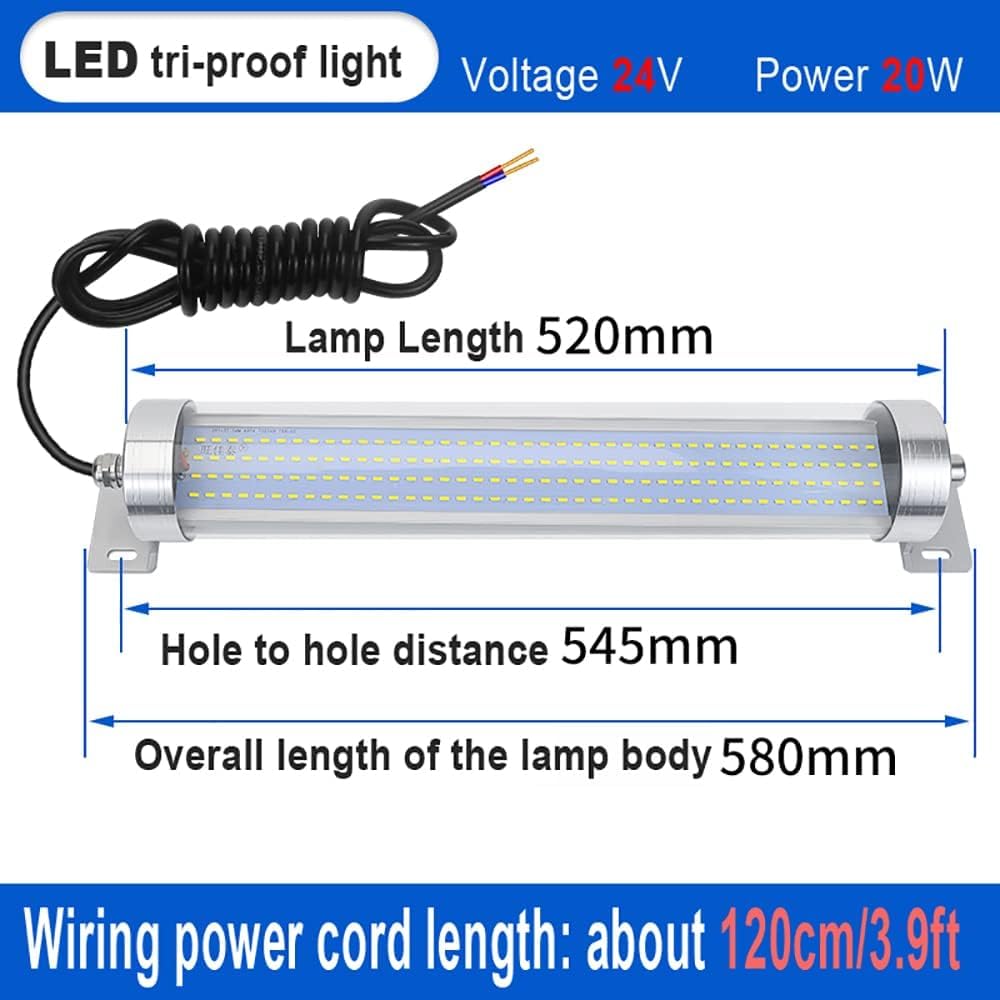 Lampada da Lavoro a LED per Macchina, Tubo 10W~28W, 24V~110~220V IP66 Luce Impermeabile per Macchine Utensili CNC, utilizzata appositamente per l'illuminazione di Garage per officine industr