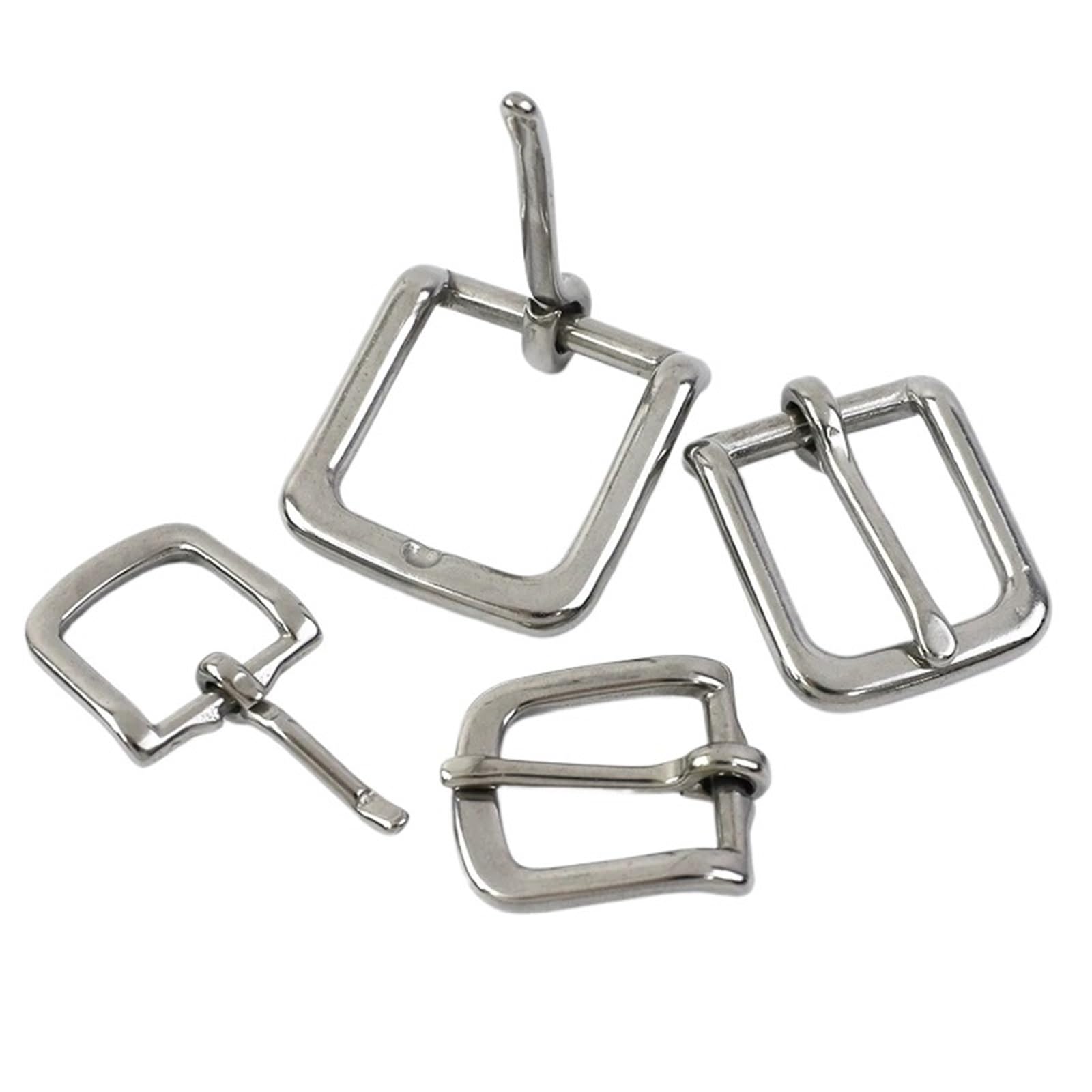 10 Hebillas de Cinturón Acero Inoxidable 16-39 mm for Hombre, Ajustables, con Pasador, Accesorios for Bolsos y