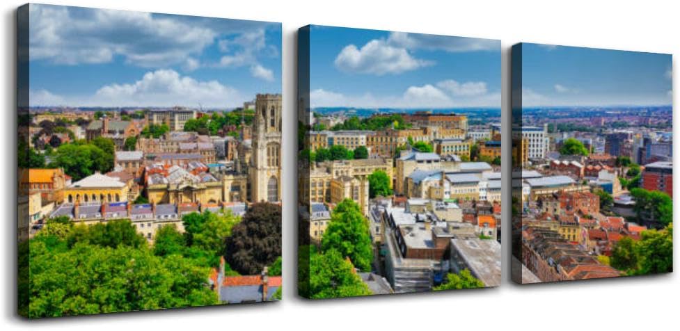 Cabot Tower England 3 Piece Canvas Wall Art for Living Room Bedroom Office Framed Prints Pictures Painting Wall Decor Artwork for Walls Set of 3
