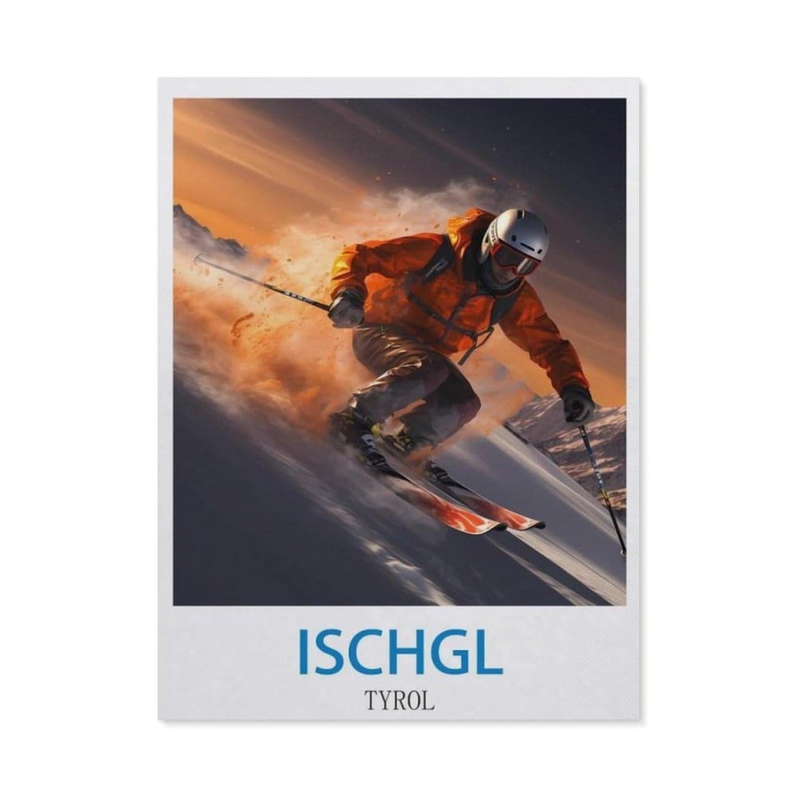 BEAYODKP 5D DIY Diamond Painting，Ischgl Tyrol ， Ski（30x40cm）