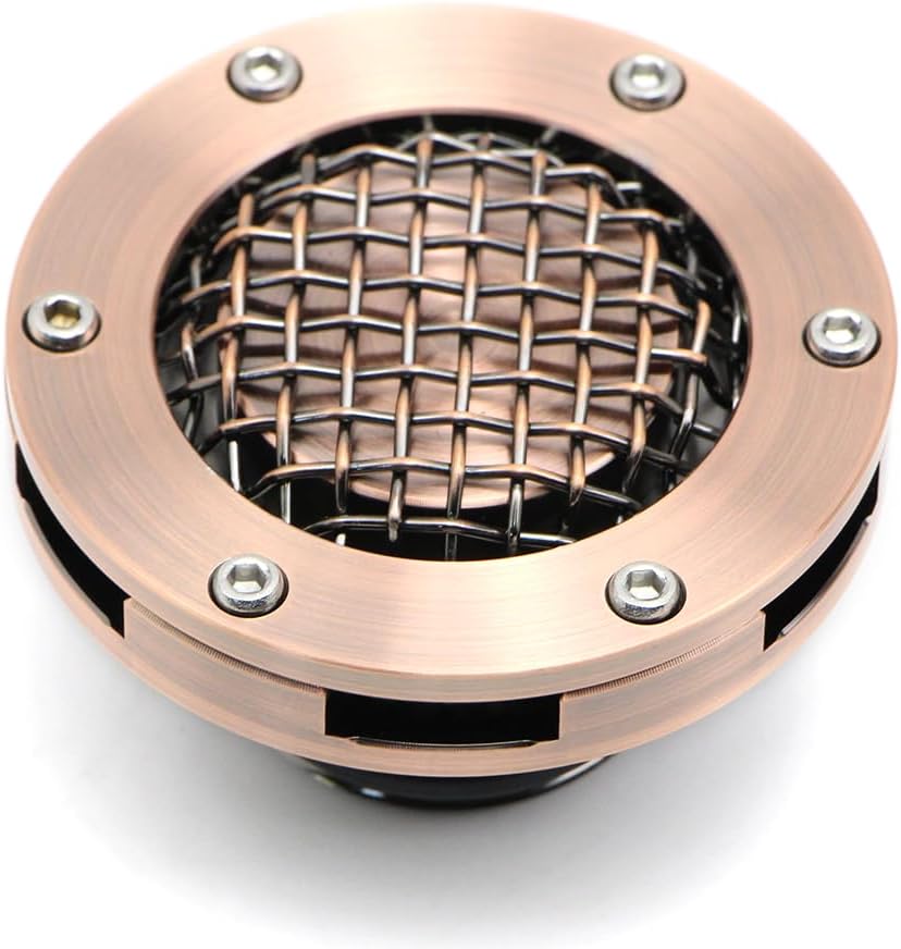 Motorcycle Fuel Tank Gas Cap for 1982-2019 Harley-Davidson Sportster 883 XL1200 Mesh Fuel Oil Tank Cover (Bronze)