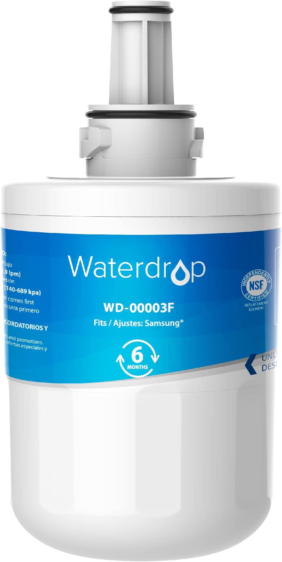 Waterdrop DA29-00003F Fridge Water Filter, Compatible with Samsung Aqua Pure Plus DA29-00003F, HAFIN1, DA29-00003A, DA29-00003B, DA29-00003A-B, DA61-00159A, DA97-06317A (1)