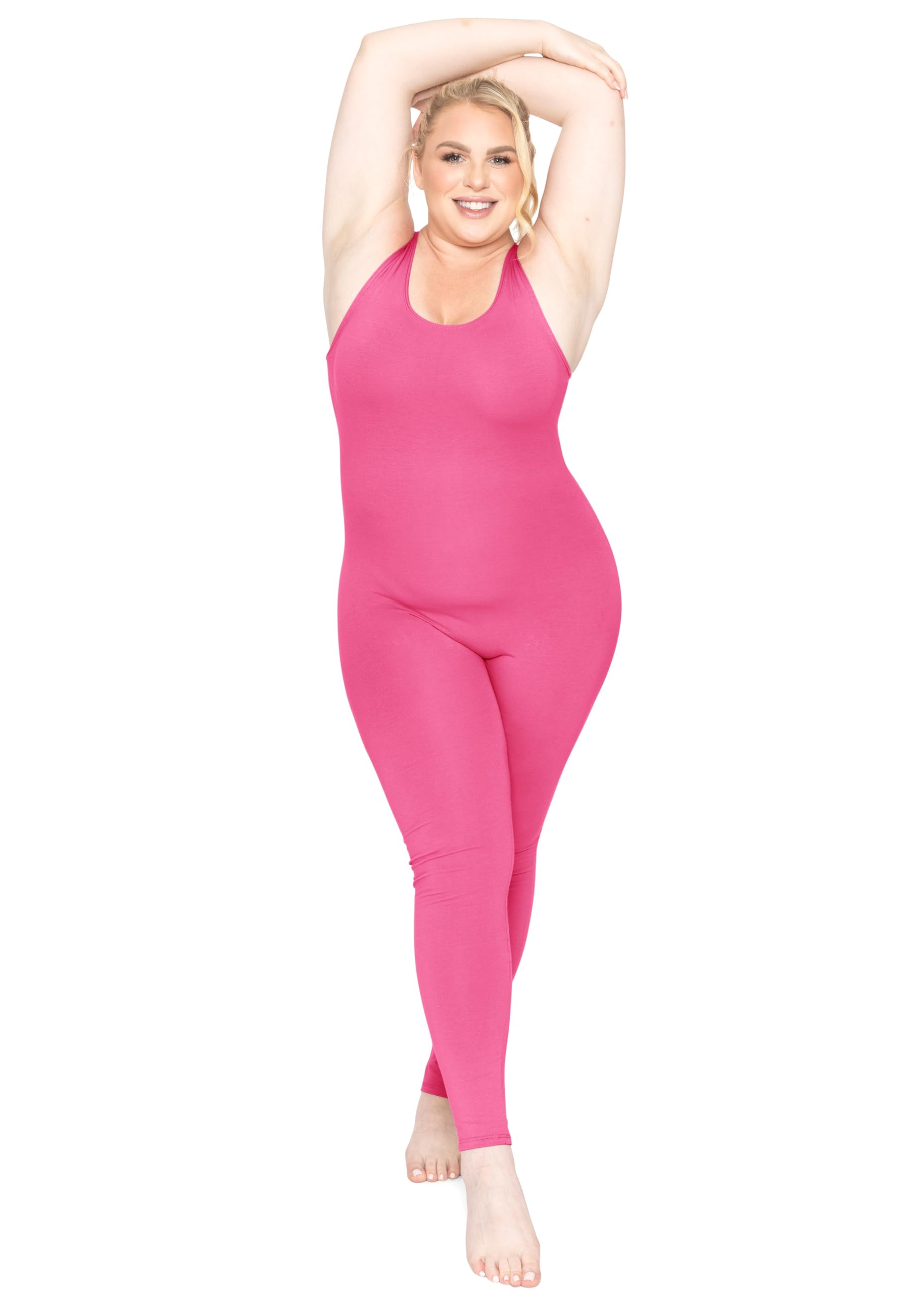 STRETCH IS COMFORT Womens Plus Size Tank Unitard Athletic Rompers For Women