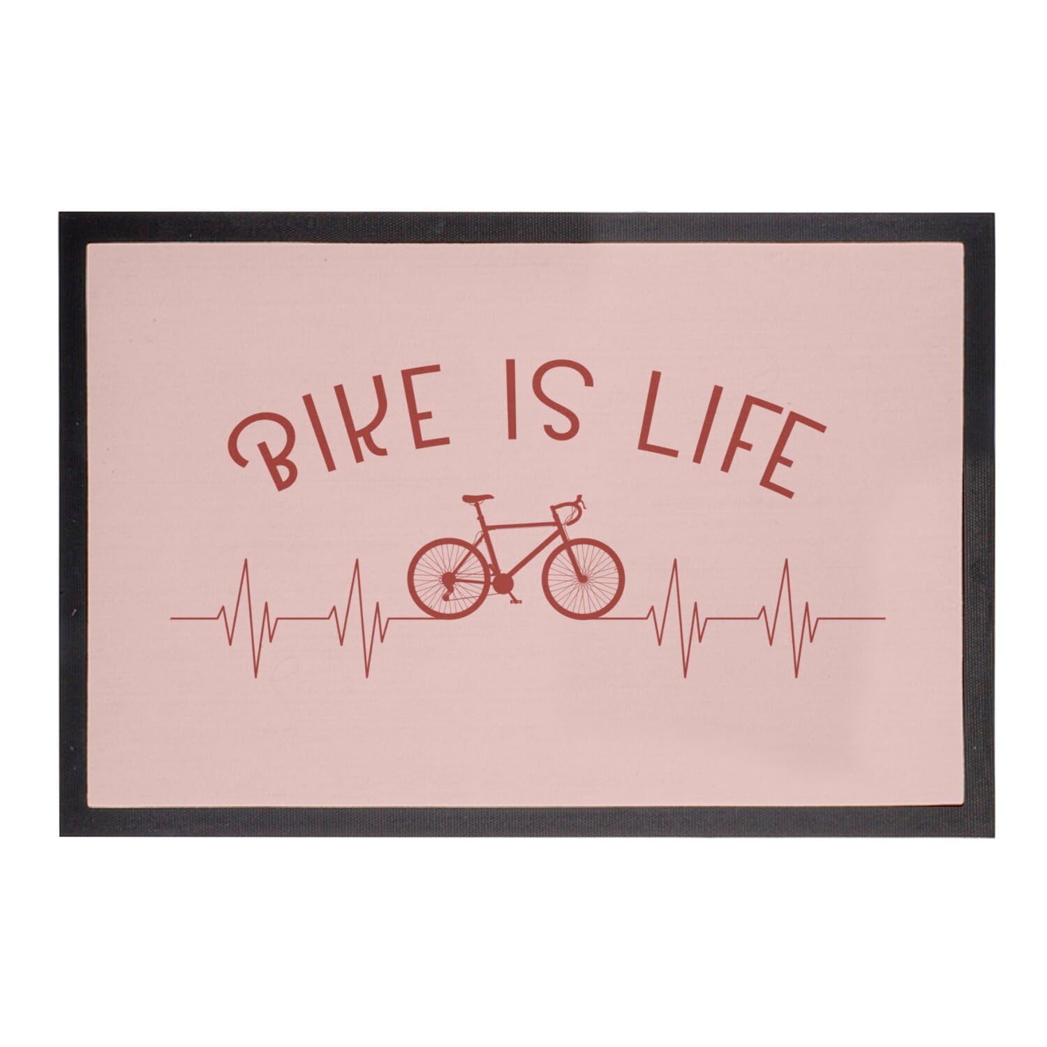 Paillasson Rose Bike is Life tapis de sol 75x50cm pour passionné de VTT