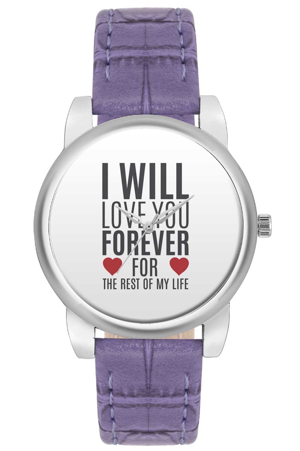 Valentines day Gifts - BigOwl I Will Love You Forever | For Lovers Him/Her Fashion Watches for Girls - Awesome Gift for Daughter/Sister/Wife/Girlfriend - Casual Quirky Typography Designer Analog Leather Band Watch (B079M9X725) Amazon Price History, Amazon Price Tracker