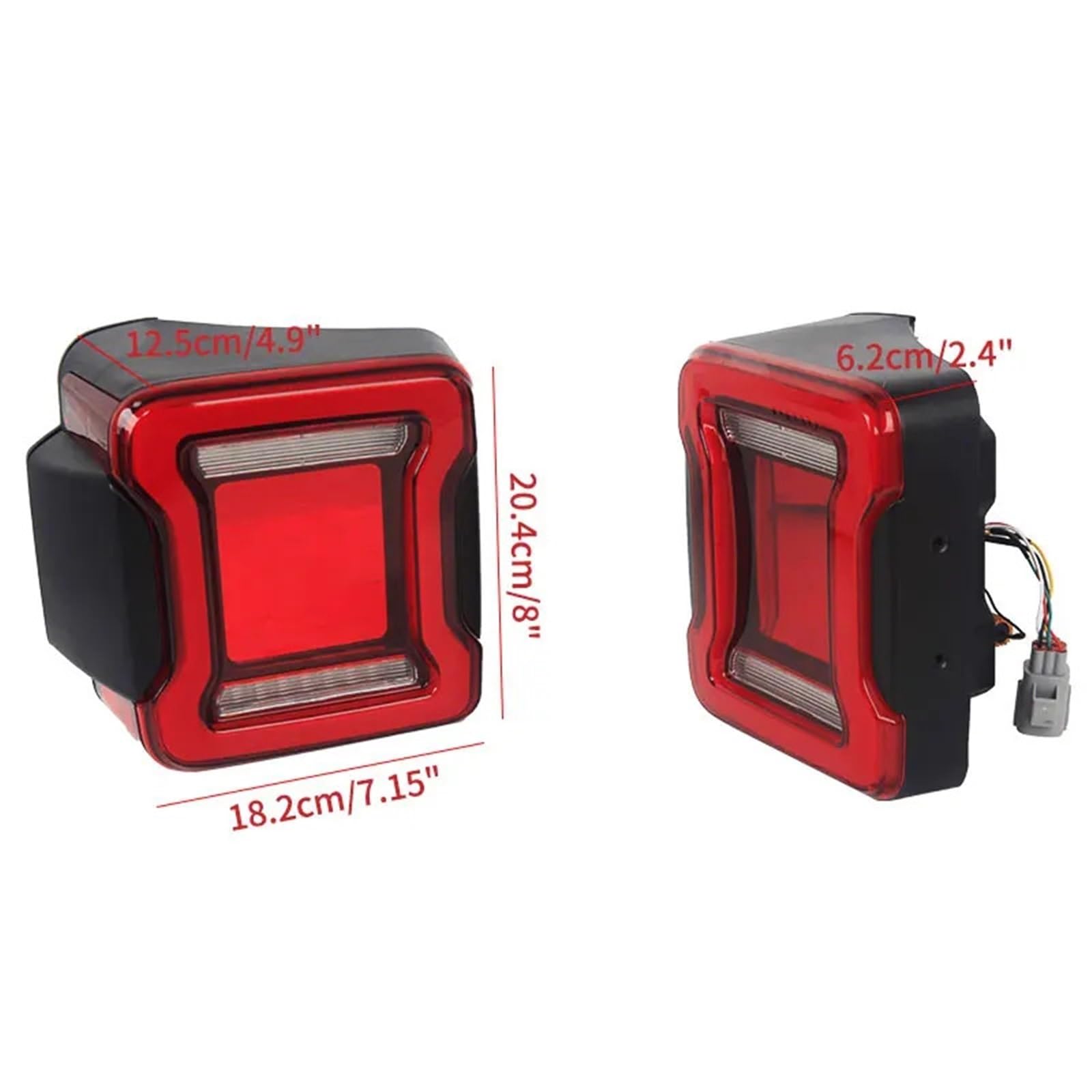 tylne światła LED Pasuje do Jeep JK LED 2007-2018 Tylne światła zamienne Montaż tylnych świateł samochodowych Wymiana tylnych świateł LED światła tylne(Style B EU version)