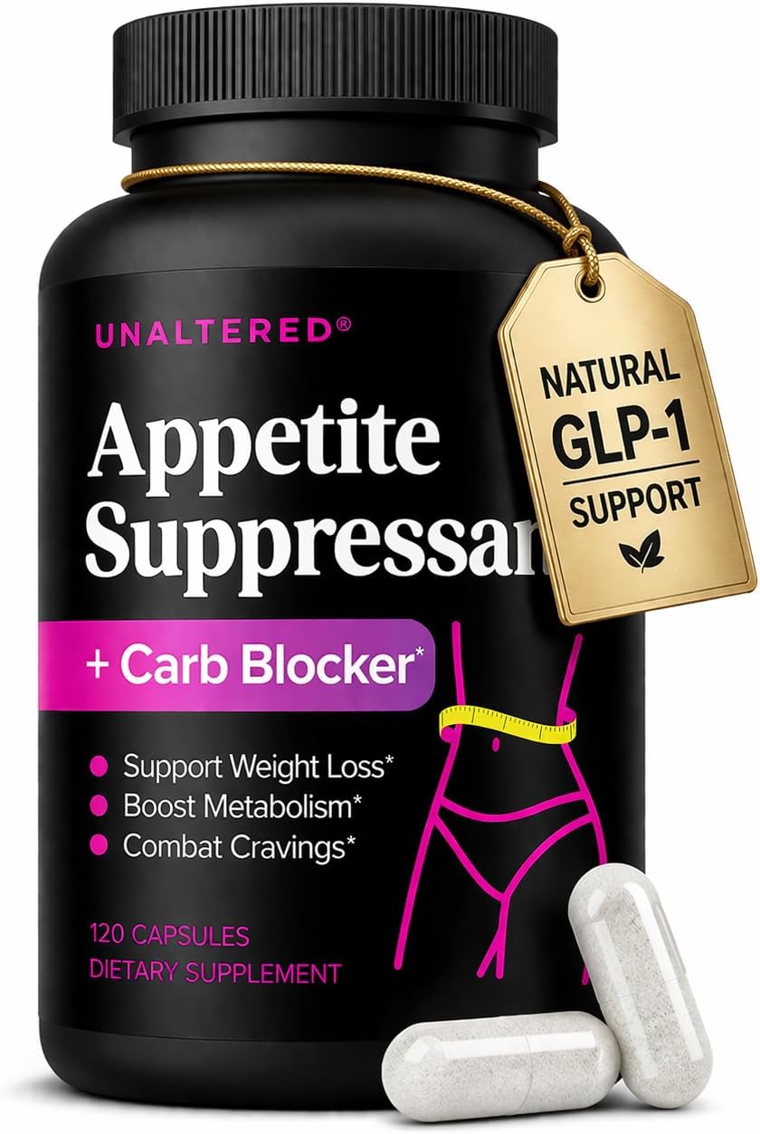 UNALTERED Appetite Suppressant for Women - Helps Manage Cravings, Promotes Fullness, & Supports Weight Loss - Natural Dietary Supplement with Chromium Picolinate & Glucomannan - 120 Vegan Capsules