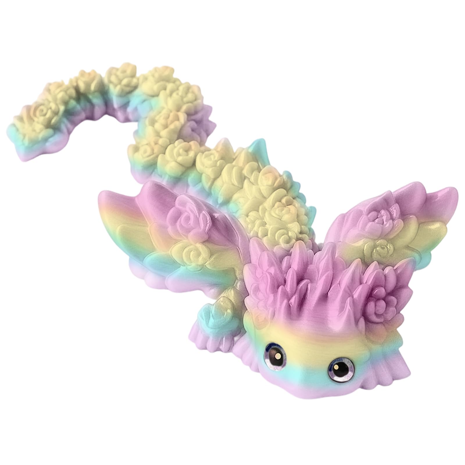 3D Printed Axolotl, 21cm Winged Salamander, Flexible Articulated Toy for Stress Relief, Desk Decor, Gift for All Age Groups, Animal Lovers and Collectors