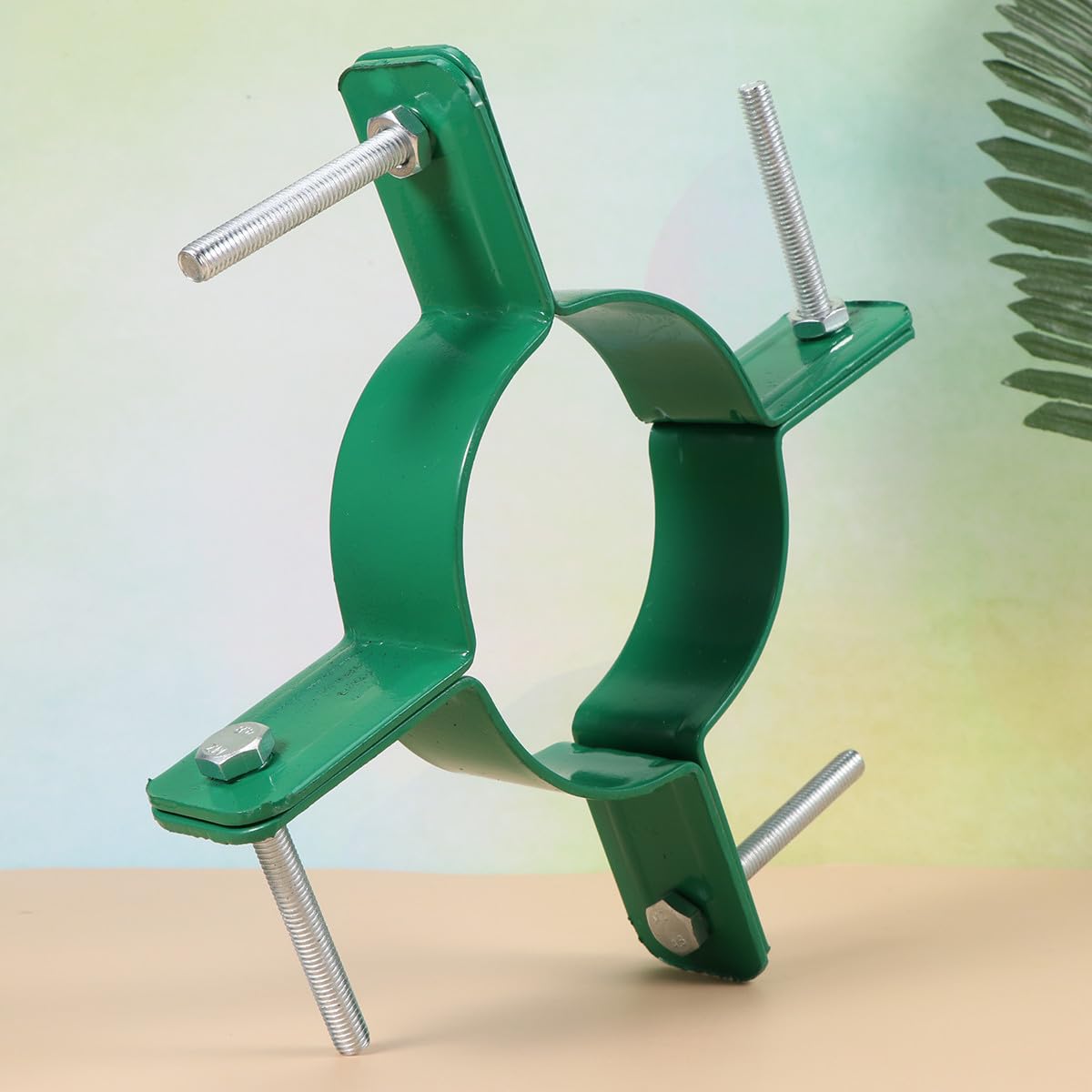 Kisangel Support d'arbre en Fer Rond Vert avec Vis, Fixation Facile pour Arbre en Extérieur, Diamètre 15 Cm, Tuteur Robuste pour Jardin