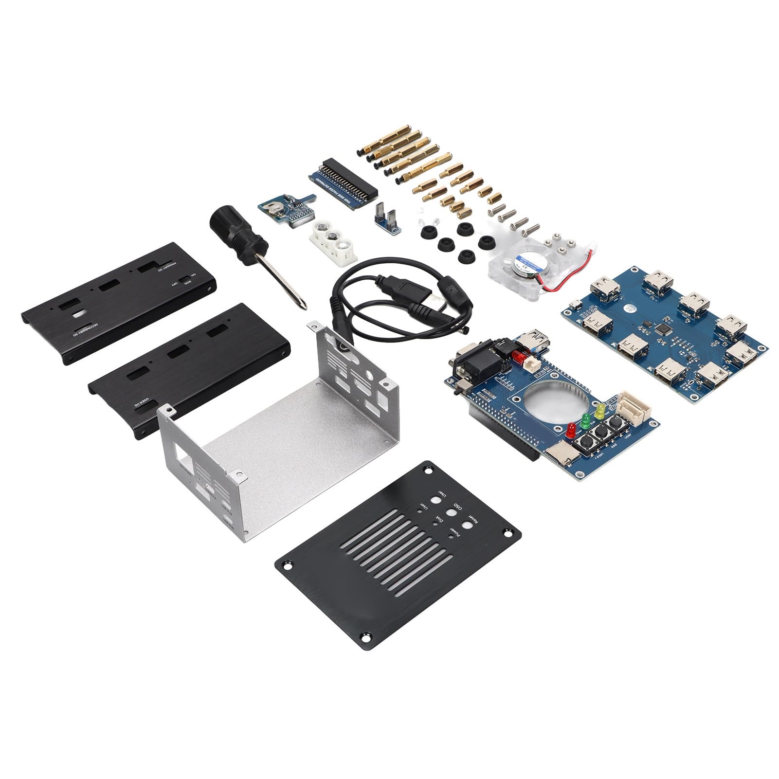 Zestaw Metalowej Obudowy FPGA do Samodzielnego Montażu, Płytka IO 32MB SDRAM, Zestaw Koncentratora USB V2.1 z obudową ze Stopu Aluminium, Idealny do Projektu Open Source Terasic DE10-Nano