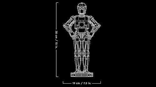 LEGO Star Wars C-3PO Figure - Collectible Display Model Kit for Adults - incl. a Stand, Information Plaque & a Minifigure - Gift Idea for Fans 75398 - 9