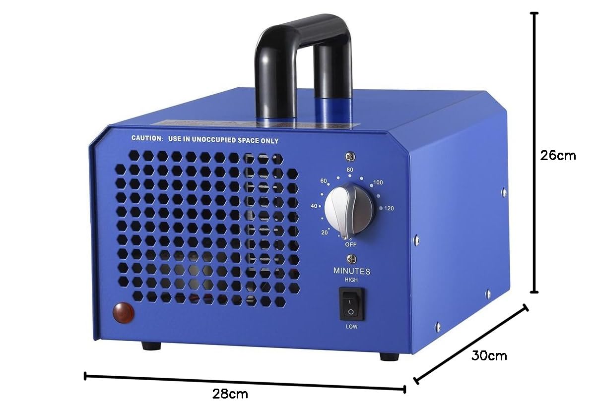 Generador de ozono profesional 3000 a 7000mg / h, 3.5 a 7g / h temporizador ajustable generador de ozono purificador de aire perfecto para su automóvil, desinfección la cocina, reducir el olor, Azul