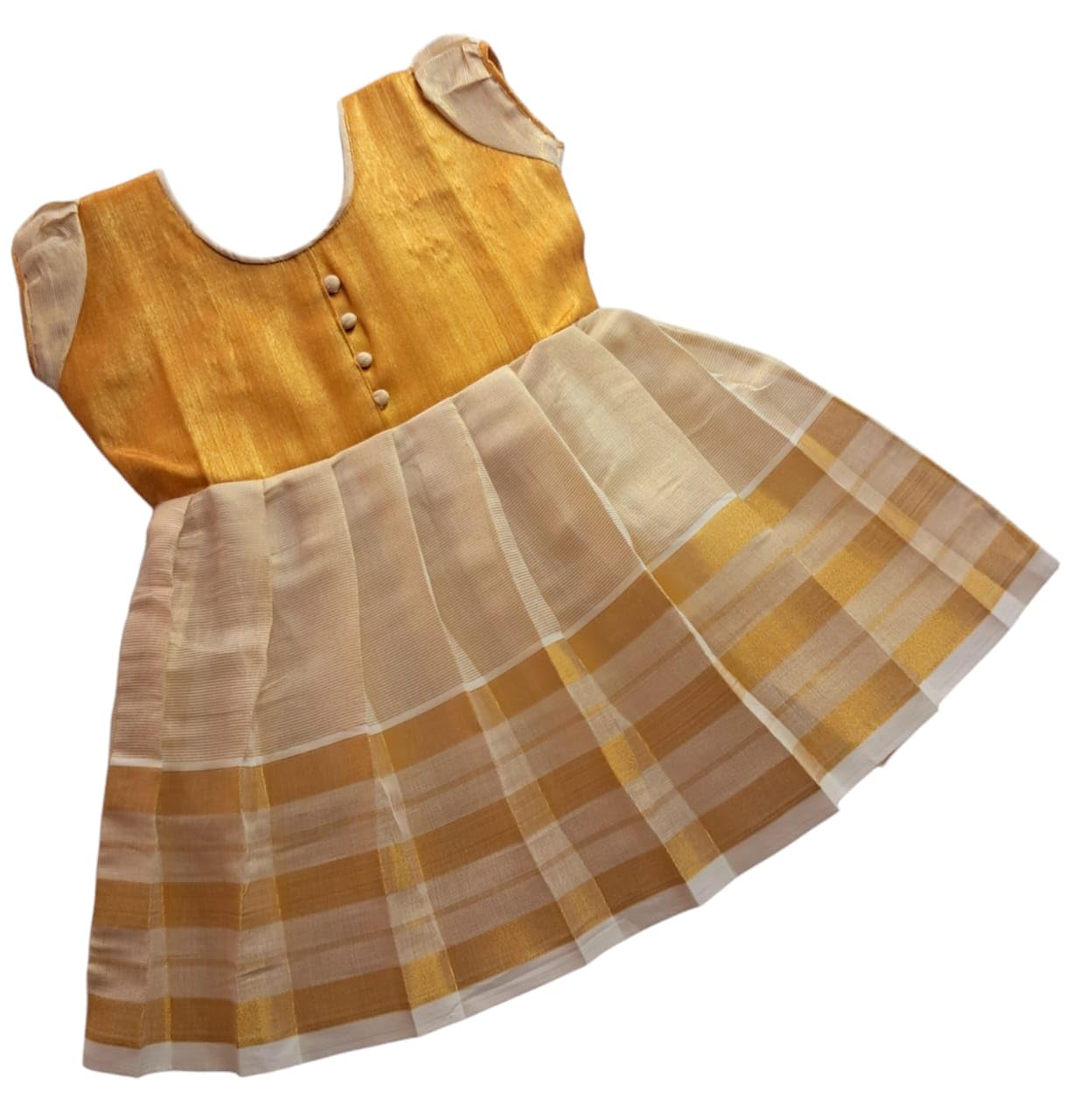 LOTUS ETHNICBaby Girl's Kerala Tissue Cotton Frock Pattu Pavadai LEHENGA CHOLI Chaniya Choli (0-5 Years)