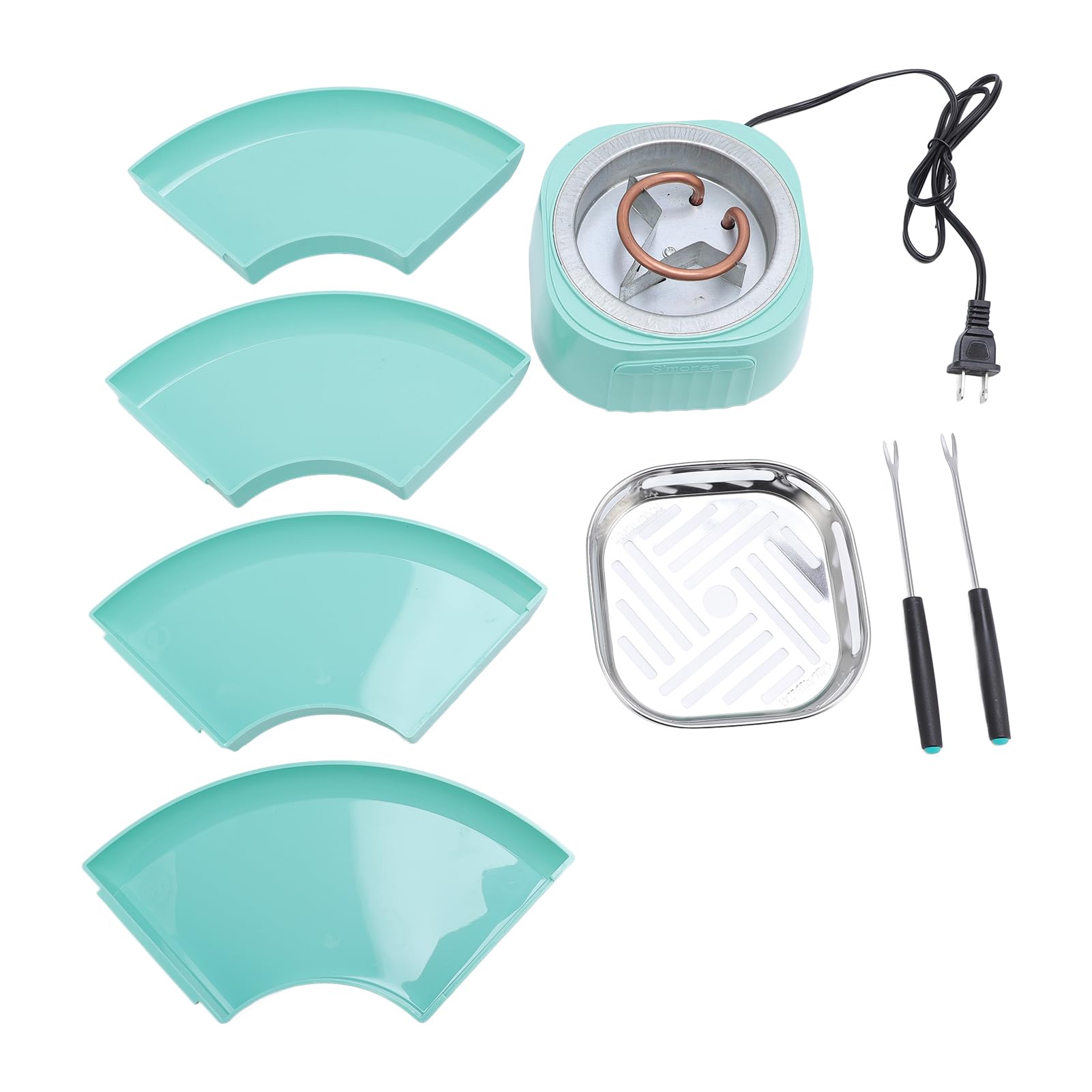 Indoor Electric Smores Maker, einstellbare Temperatur Tabletop Schokoladen-Marshmallow-Röster mit 4 abnehmbaren Tabletts