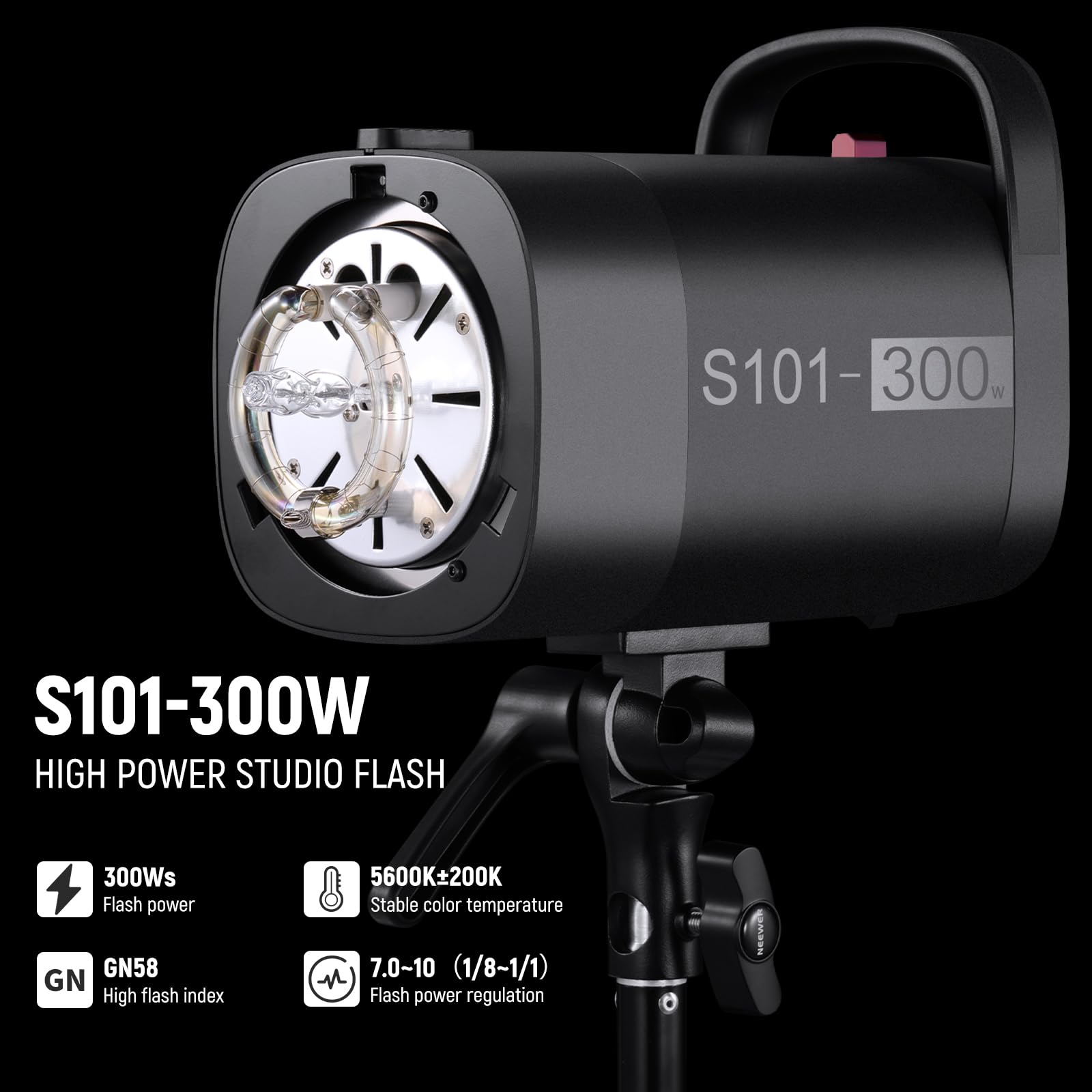 Amazon.com: NEEWER S101-300W Strobe Flash Light with 9 Levels 150W 
