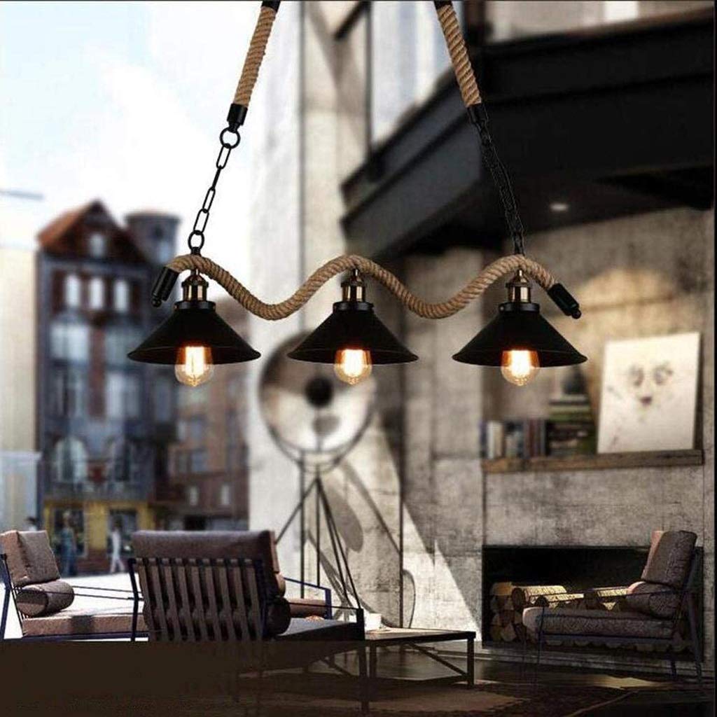 Lampada A Sospensione In Corda Di Canapa Vintage - Testa Singola Con Attacco E27, Per Bar Ristorante Casa | Senza Lampadina - Foto 7