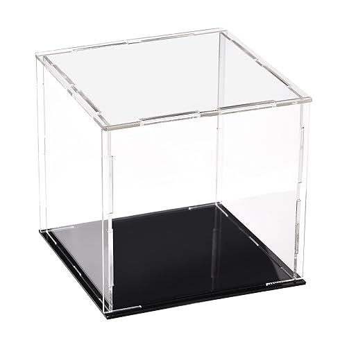 Miniatura 16 de uxcell Caja de exhibición transparente de acrílico, protección a prueba de polvo, escaparate, cubo, coleccionables, caja de 9.8 x 5.9 x 3.9 pulgadas