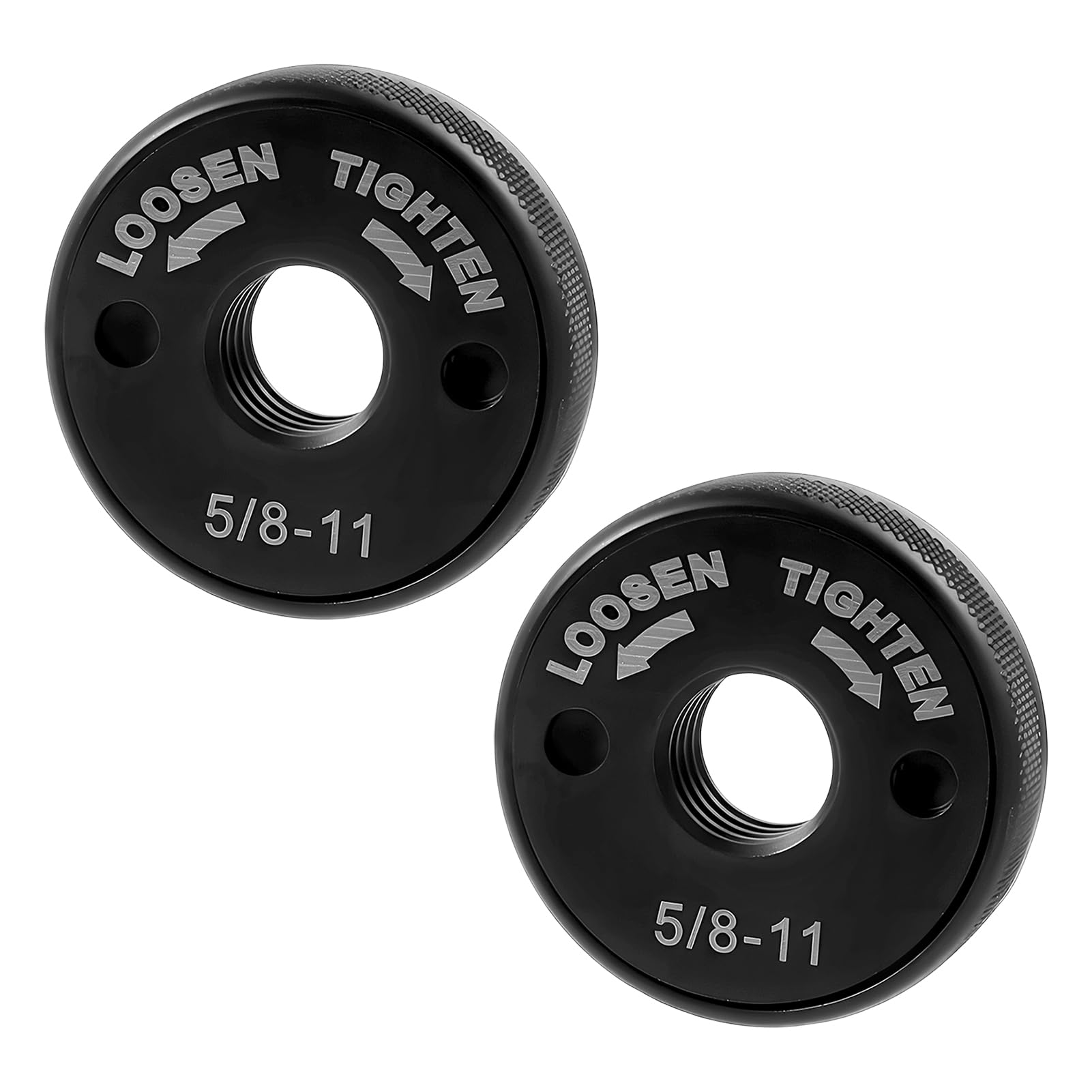 SPEEDWOX 2 Pack 5/8-11 Inch Quick Release Flange Nut for Angle Grinder 4.5" & 5" & 7"& 9" No Wrench Required Self Locking Metal Arbor Nut, Knurled Grinder Lock Nut Replacement