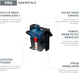 Bosch PRO 18V System Cordless Vacuum Cleaner GAS18V-6LS (incl. Flexible Hose, Elbow Pipe, Crevice Nozzle, Floor Nozzle, PT Adapter, Tubes, Fleece Bag) - 2