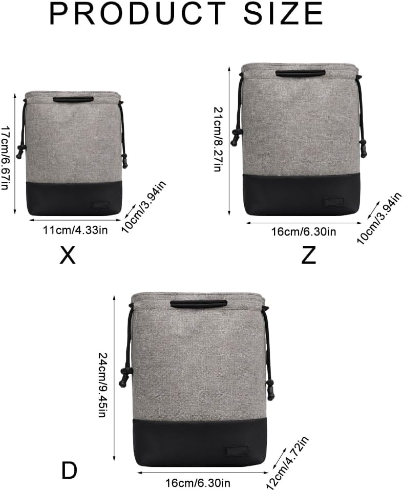 Vintage Camera Lens Bag Camera Lens Pouch for Camera Lens Drawstring Lens Case
