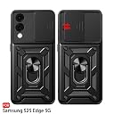 TheGiftKart Tough Armor Bumper Back Cover Case for Samsung Galaxy S25 Edge 5G | Sliding Camera Cover, Kickstand & Ring Holder | 360° Protection Back Cover Case for Samsung S25 Edge (PC & TPU, Black) gallery image