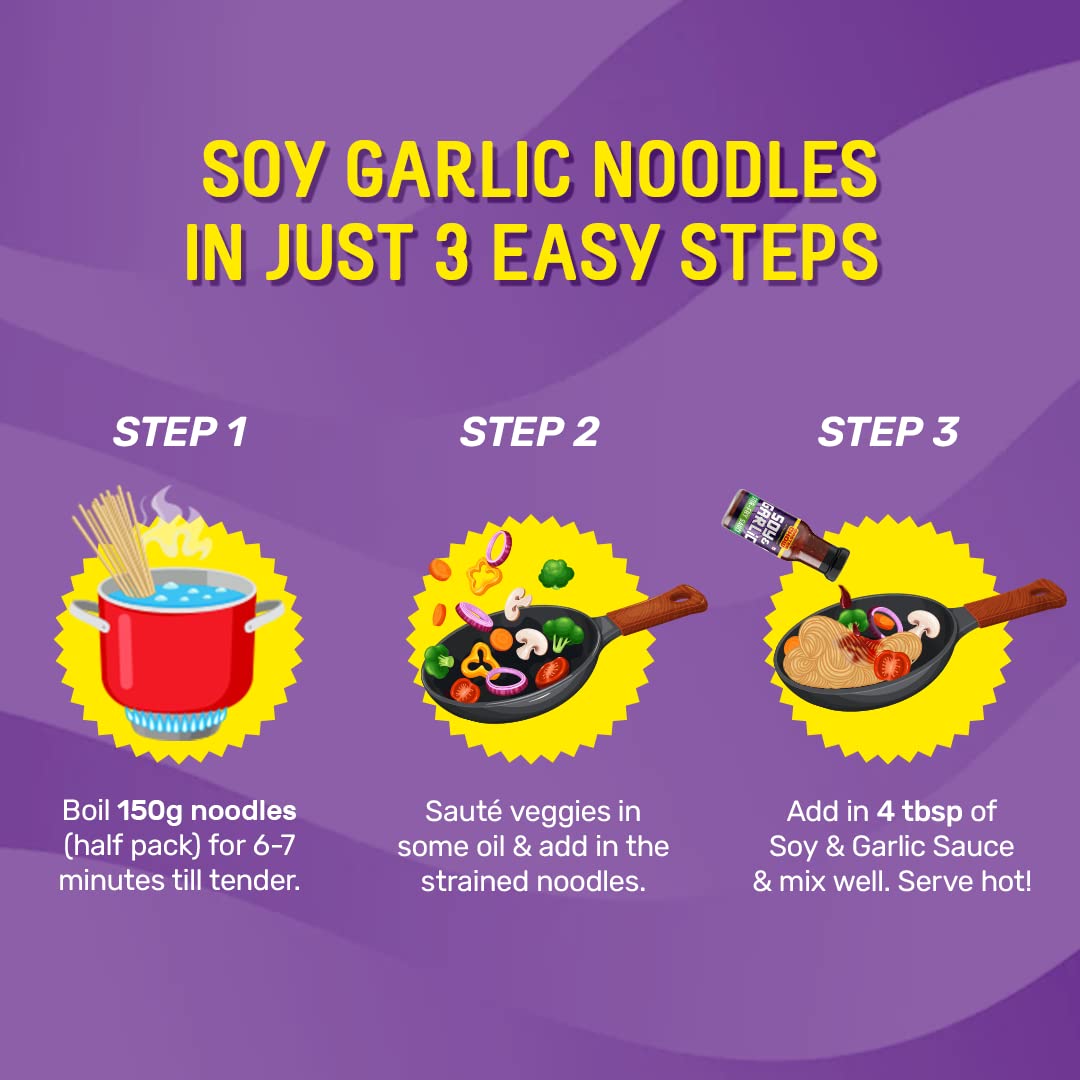 MasterChow Soy & Garlic Stir-Fry Cooking Sauce 220gms | Healthy, Low Calorie - only 40Kcal Per Serve | Non-Spicy Taste | With Real Oyster Sauce | Serves 4-5 Meals - Image 3 thumbnail