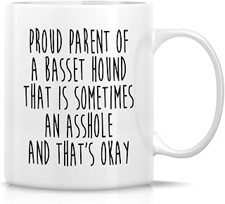Retreez Funny Basset Hound Mug - Proud Parent Of A Basset Hound Owner Dog Lover Dog Mom Dog Dad 11 Oz Ceramic Coffee Mugs - Humorous Sarcastic birthday, holidays gift for Men, Women, Friend, Coworker