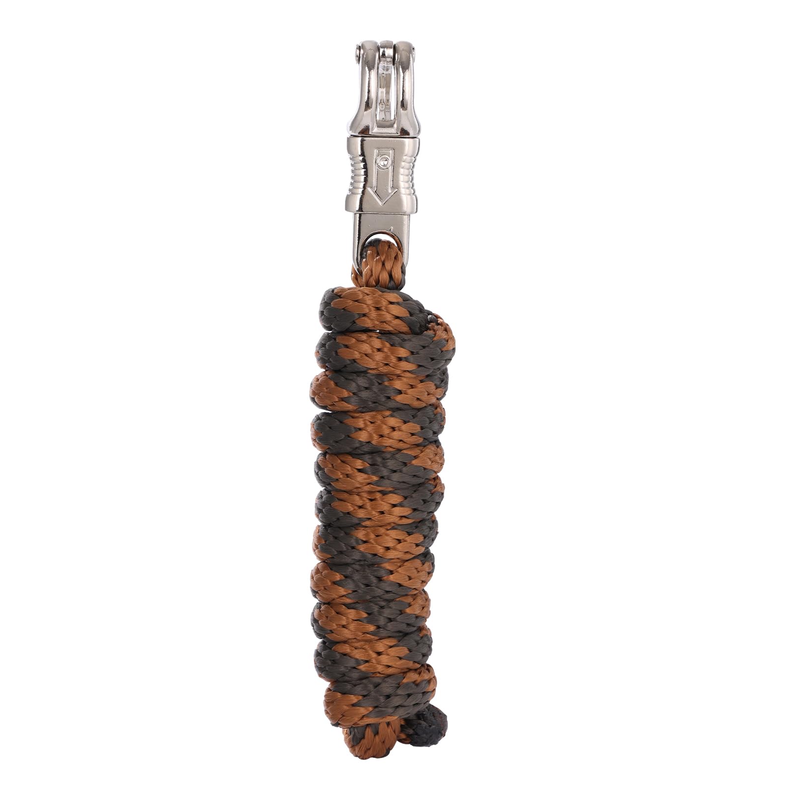 Merauno® Lead Rope for Horses, Tie Rope in Various Stylish Designs, Lead Rope, Pony, Donkey, Goat with Panic Hook (Light Brown / Panic Hook)