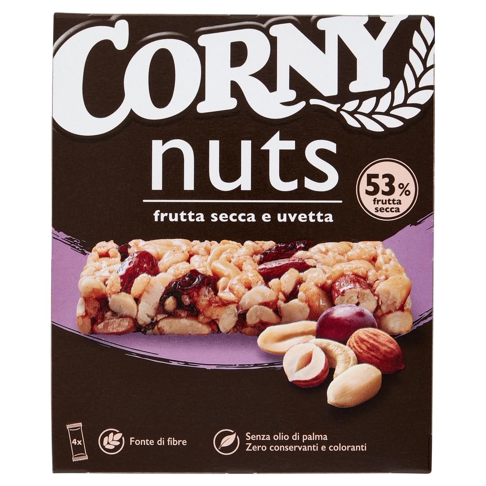 Italian Gourmet barrette ai cereali Müsliriegel con noci uvetta 12 x 96g