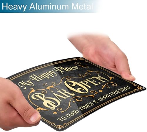 Miniatura 2 de Letreros de barra de metal abierto retro letreros de barra de aluminio para el hogar bar pub hombre cueva placa decorativa de 8 x 12 pulgadas