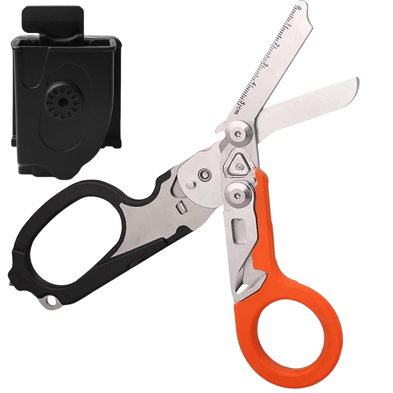 Forbici da trauma: forbici multitool con 6 funzioni pratiche, forbici di emergenza, pinza pieghevole in acciaio inox per uso professionale in soccorso o attività quotidiane