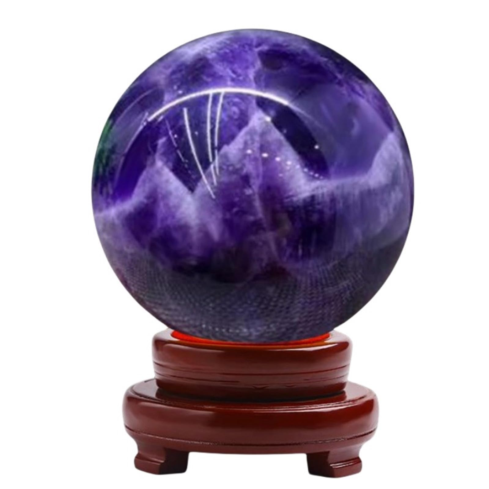 CYVXCPPGI Amethyst Ball Stone Sphere Figurine Crystal Ball Decor with Stand Real Crystal Sphere for Witchcraft Divination Home Decor,10cm/3.9in