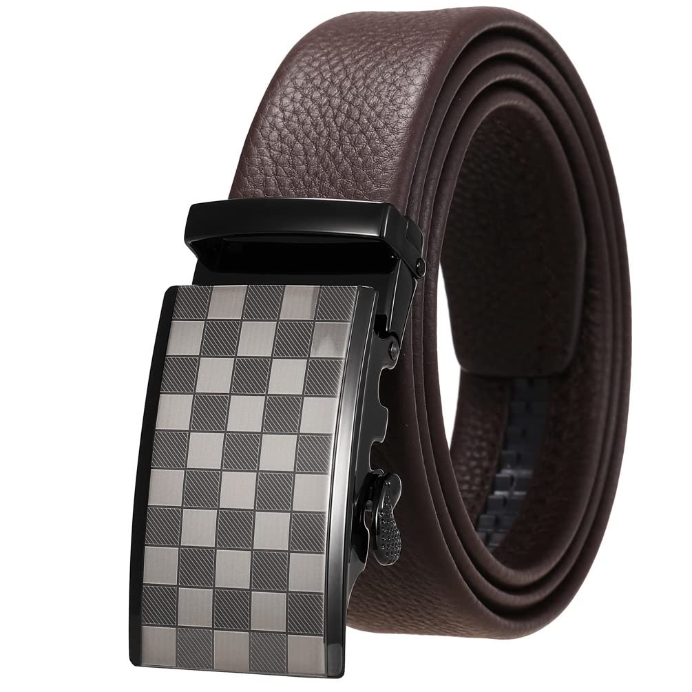 Marycan Mens Business Style Belt Black Leather Strap Male Waistband Automatic Buckle Belts for Men Color Brown Size