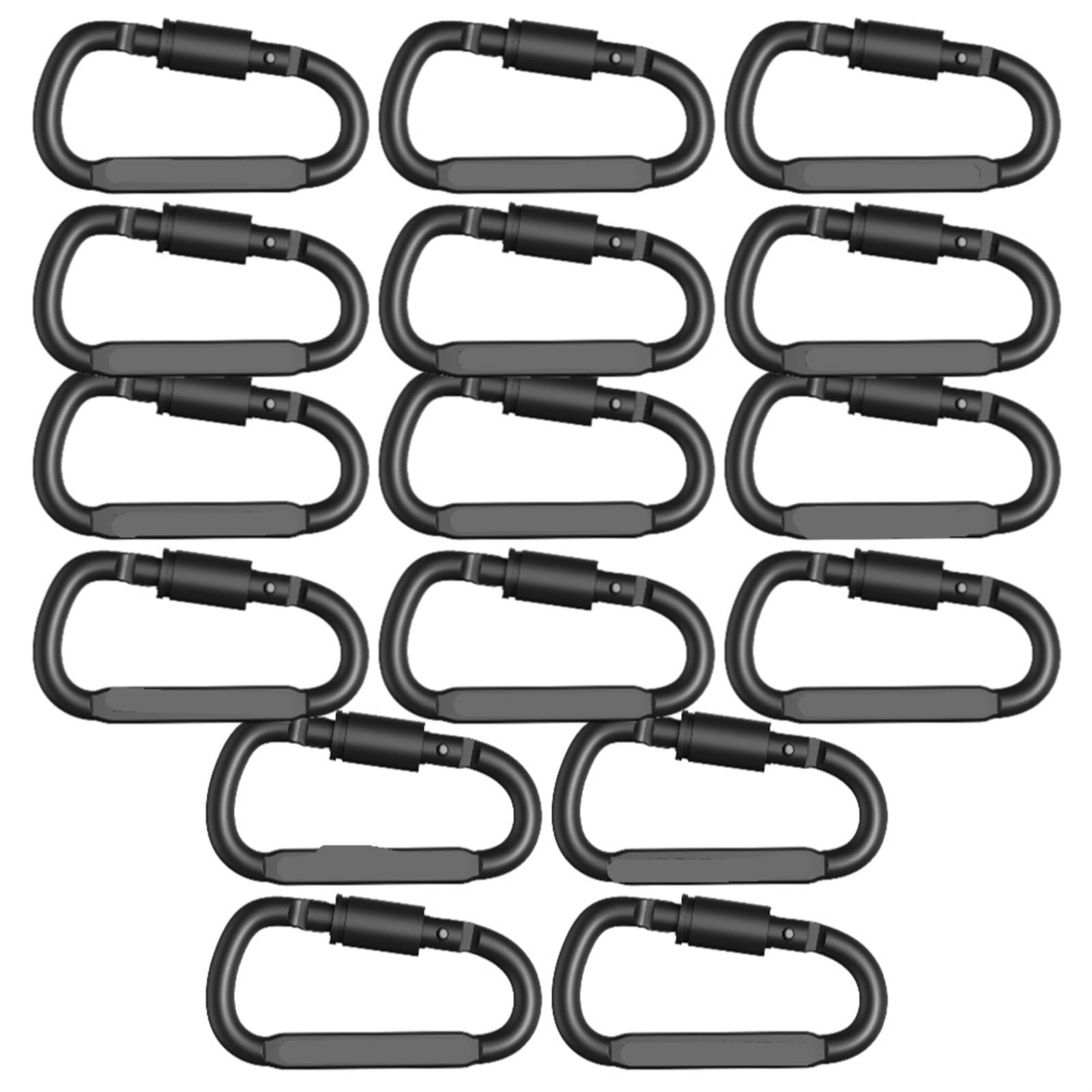 Moschettone Portachiavi 2-20 pz Mini Moschettone Pinze in Lega di Alluminio D-Ring Fibbia A Molla Snap Clip Ganci Portachiavi Moschettone for Le Chiavi Strumenti di Arrampicata(Black 16PCS)