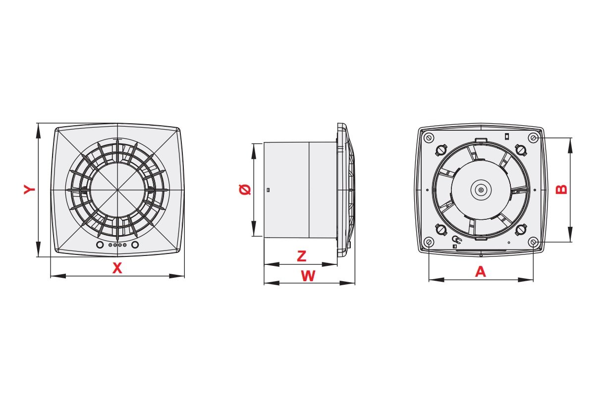 Ventilateur extracteur de salle de bain 150 mm avec roulement à billes WGB150