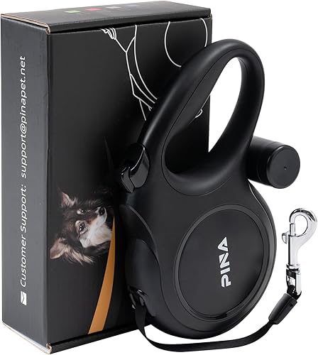 PINA Correa retráctil mejorada para perro, correa de perro de 26 pies para perros pequeños, medianos y grandes de hasta 110 libras, cinta de nailon