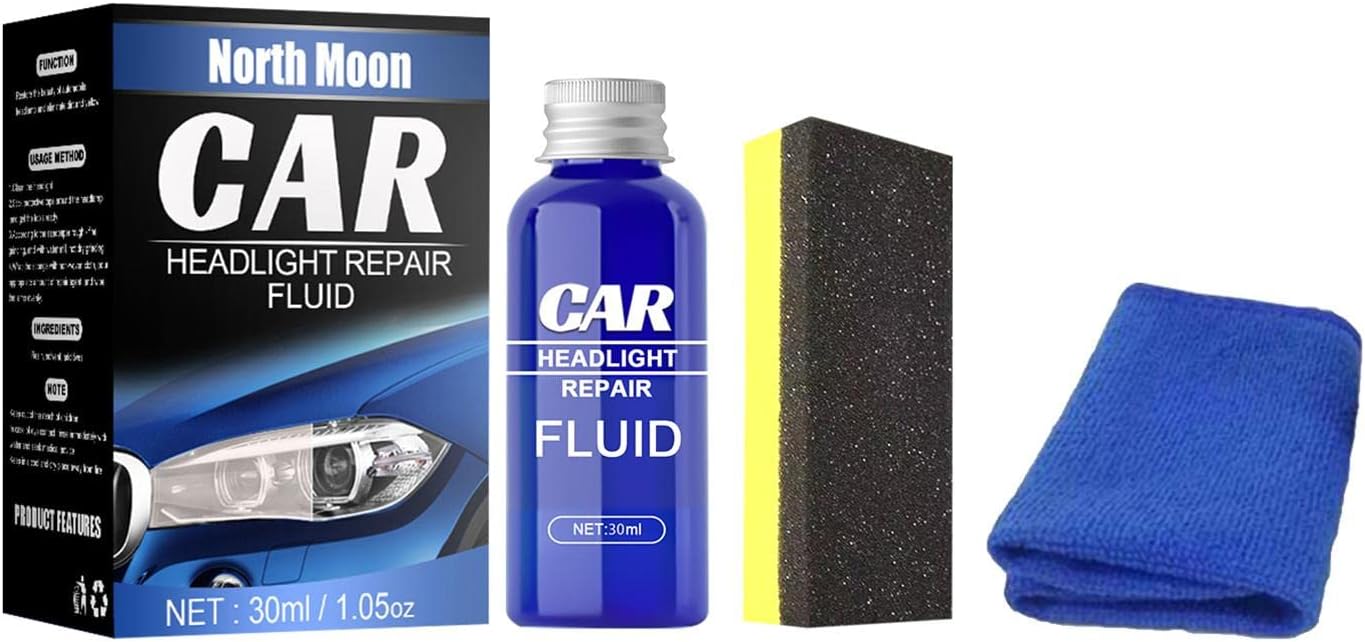 YunYe Car Headlight Restoration Kit, Car Headlight Cleaner with Polishing Tool Set Car Headlight Lens Restoration Fluid Repair Kit Headlight Repair Polish Liquid for Cars