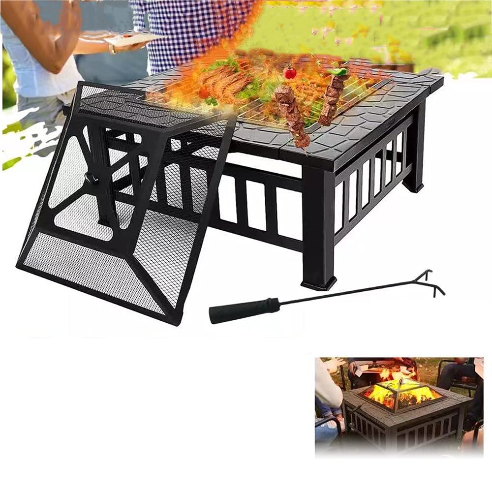 Braciere da Giardino Caminetto per Esterno, Ciotola Pozzo del Fuoco all’Aperto per Riscaldamento O Barbecue Terrazza, 32Inch Braciere da Esterno Adatto per Giardino, Terrazz