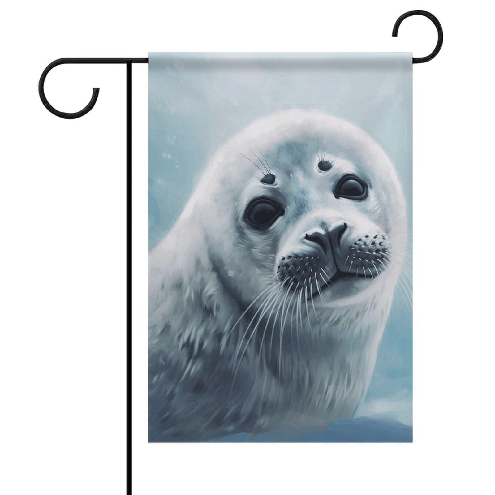 Yard Flags for Outside 12x18inch, Garden Flag, Harp Seal Painting Wallpaper