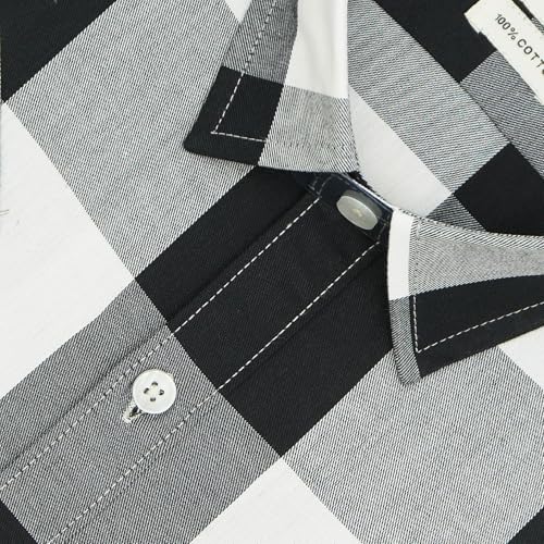 Image of GHPC 100% Cotton Checkered Half Sleeves Regular Fit Formal Shirt for Men