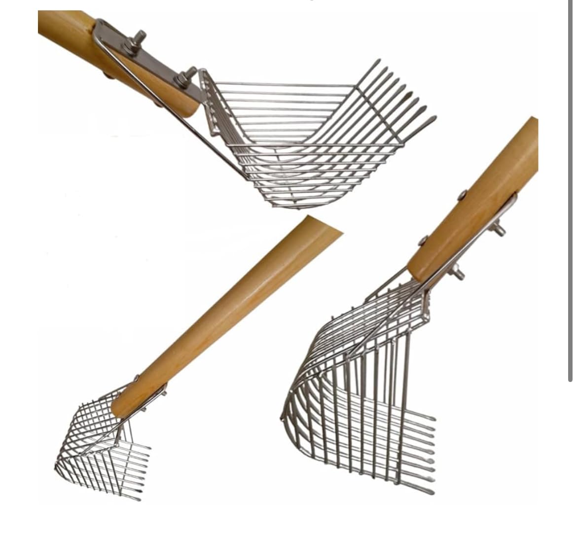 Rastrello Professionale per Telline e Cozze, 9 Denti in Acciaio Inox, Manico 120 cm, Larghezza 8 cm by Marlin Blue di Montanari Marco a Porto Corsini