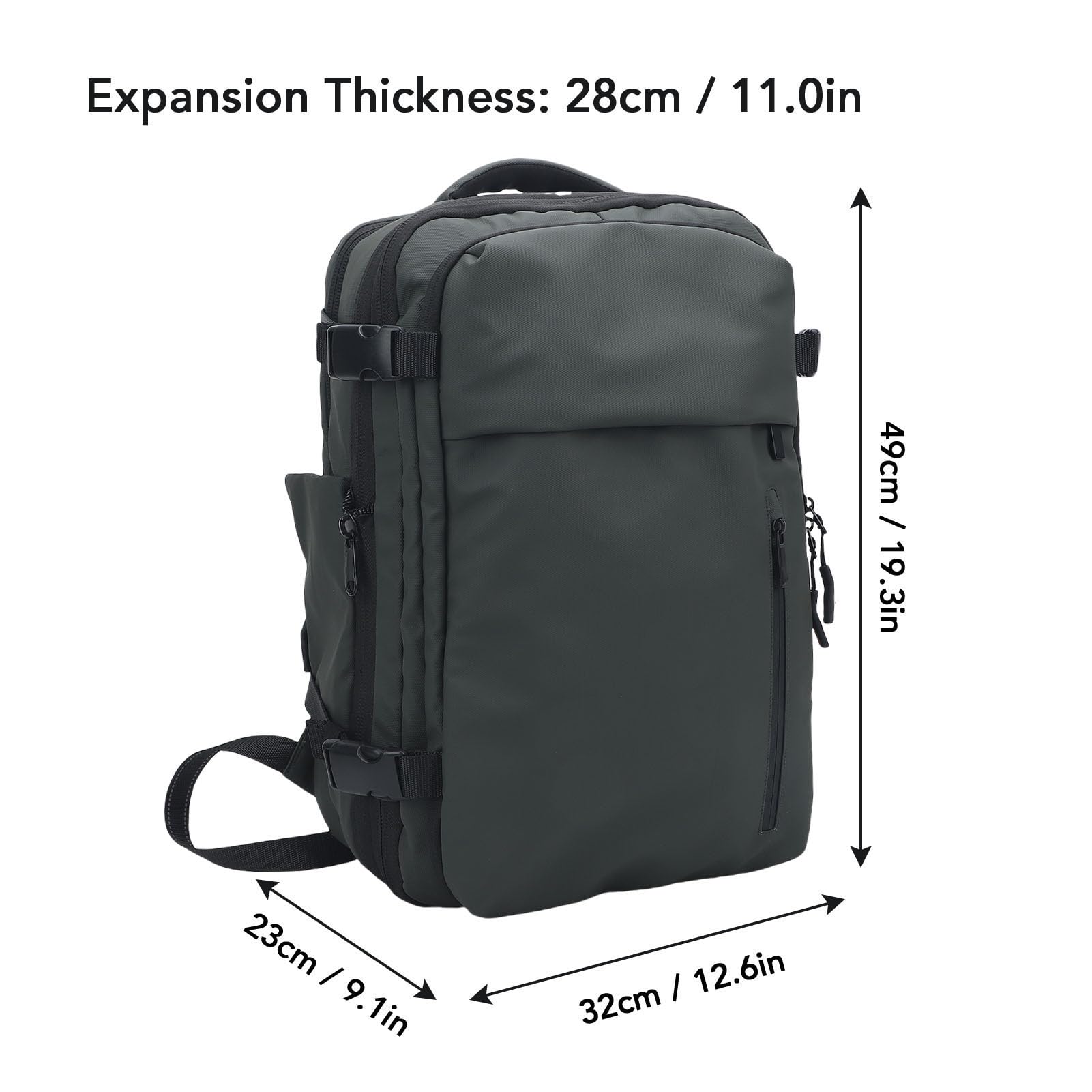 Gugxiom Sac à Dos, 36L-55L Extensible Sactual de Voyage Compression Sous Vide avec Pompe à Air, Preuve de L'eau et Sac à Dos D'ordinateur Portable Anti-vol pour la Randonnée, les