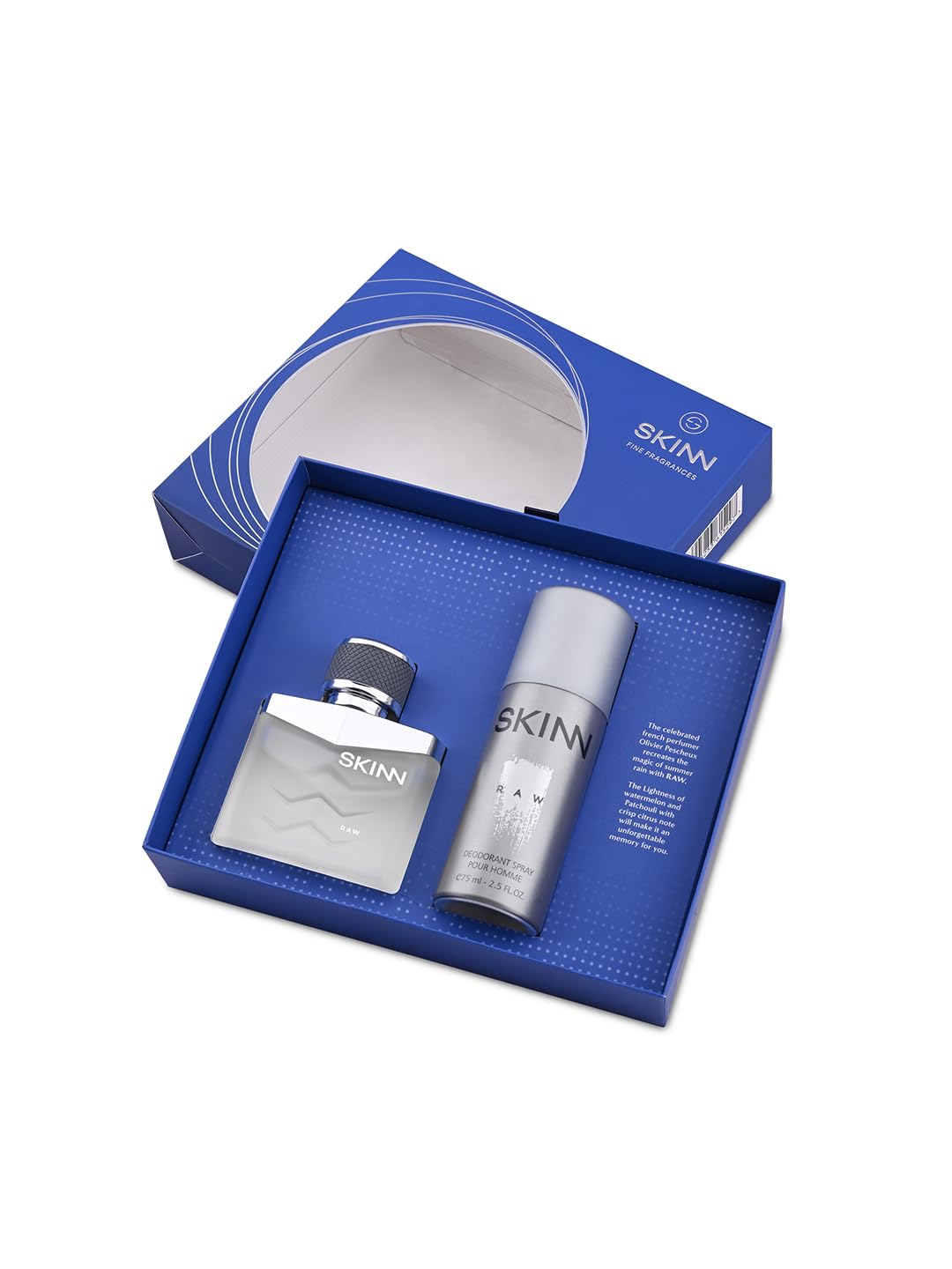 Skinn by Titan | Raw EDP & Deo Gift Pack for Men (50ml + 75ml) | Perfume For Man| Gift Set For Men |Long Lasting Fragrances | Fresh, Woody, Spicy