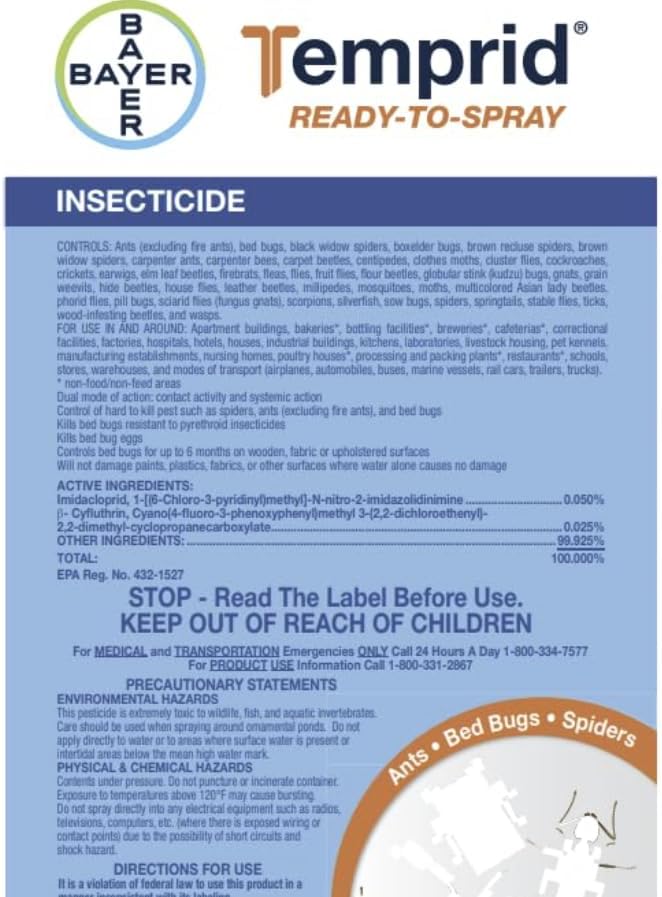 Temprid Spray 15oz | Premium USA Supply Gloves for Safe Eradication | USA Supply Pest ID Card - Image 2