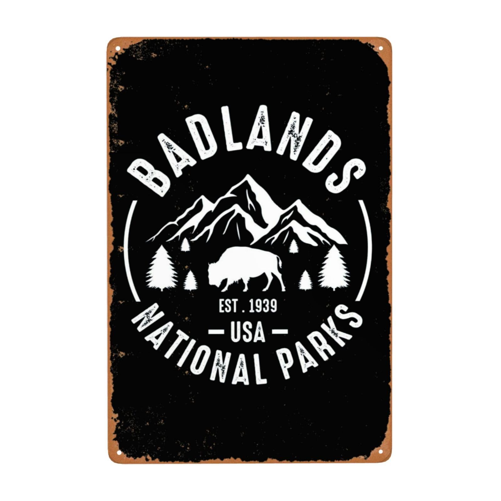 Badlands National Park Funny Signs Funny Vintage Tin Signs National Park Decor For Bar Garden Office Home Poster Retro 8x12 Inch
