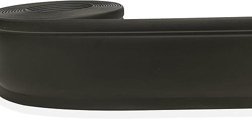 PRO FLEX Base de pared de vinilo negro ultra gruesa (1/8 de pulgada), 4-1/4 pulgadas x 40 pies con adhesivo superfuerte en la parte trasera - Base