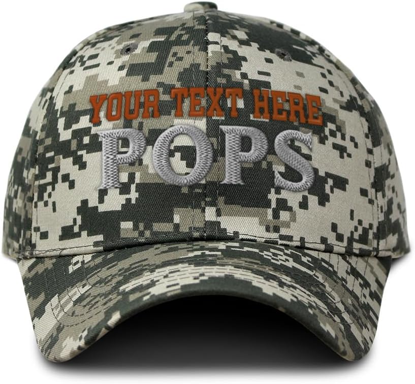 Custom Camo Baseball Cap Pops Father Daddy Papa Pa Dad Hunting Dad Hats for Men & Women Cotton