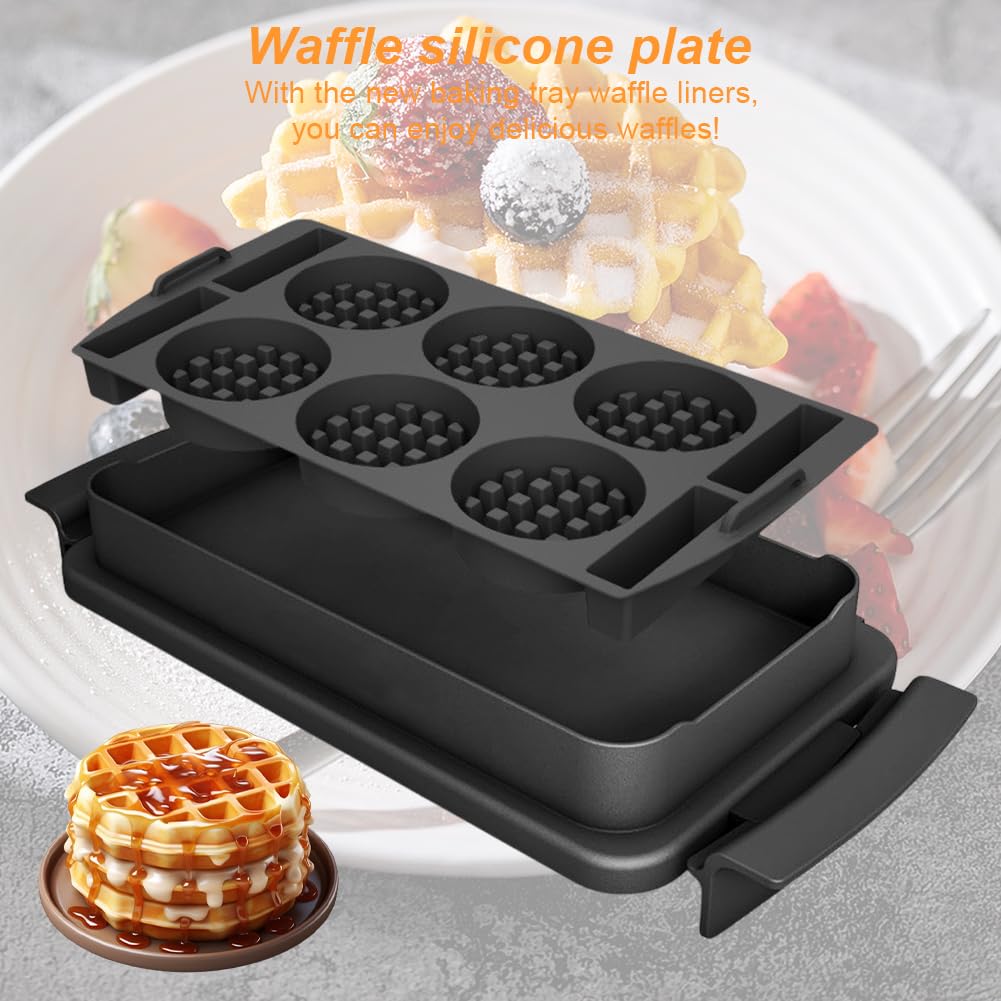 Accessori OptiGrill XL Accessorio Waffle Per Optigrill Tefal - Inserti In Silicone Per Cialde Belghe, Compatibile Con Modelli XL, 4 In 1 E 2 In 1 Piastre Silicone Waffle Belghe - 5