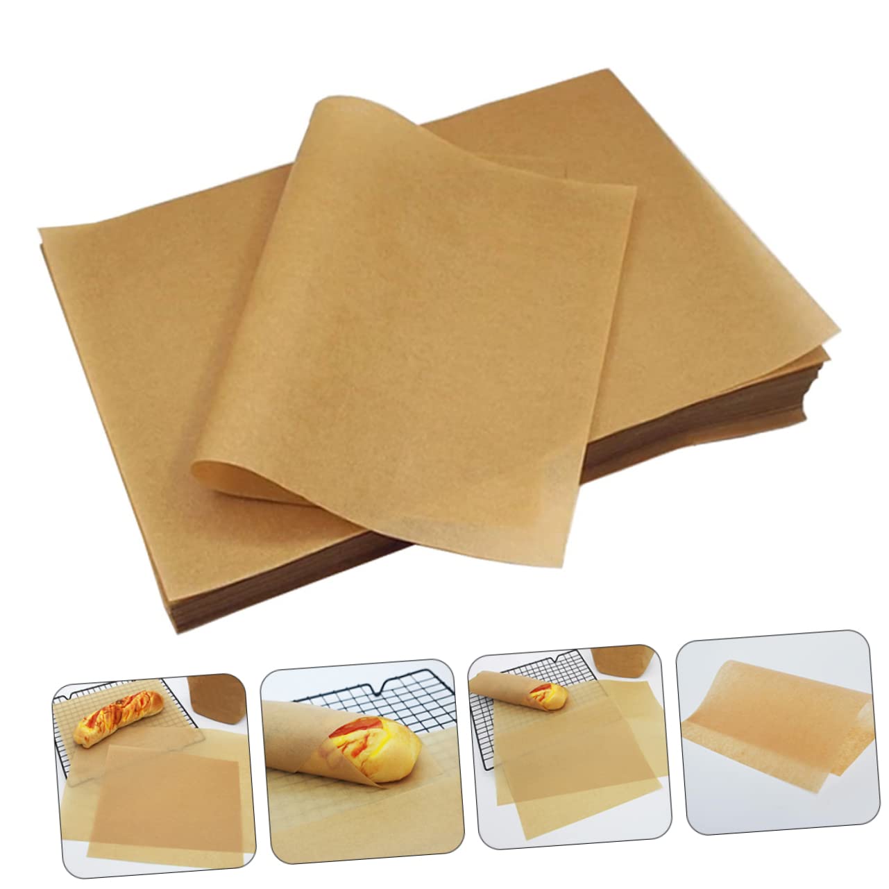 LABRIMP 100pièces Papier De Cuisson Antiadhésif Papier Kraft Parfait Pour Pâtisserie Gril Résistant Chaleur Et Pratique Pour Cuisine